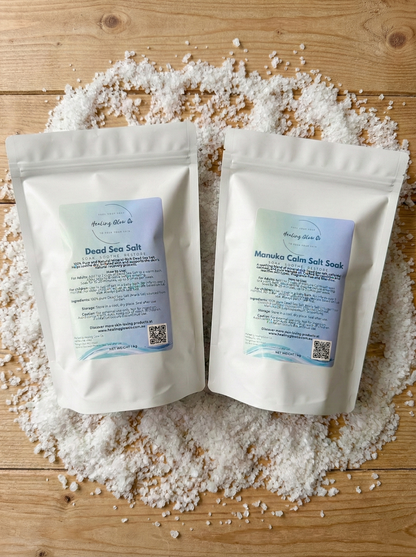 The Soothing Duo - 1x Manuka Salt Soaks 1x Dead Sea Salt (Save 15%)